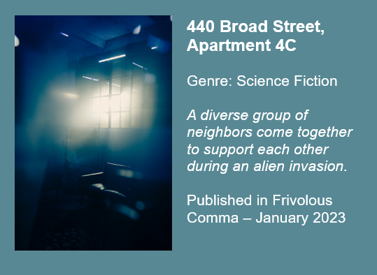440 Broad Street, Apartment 4C by P.A. Cornell
Genre: Science Fiction
Click to read in Frivolous Comma